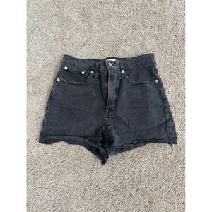 Madewell High Rise Denim Shorts Womens Size 28 Gray Black Wash Cut Off Casual